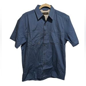 Dri Duck Vented Outdoor Shirt Mens Small Navy Blue Button Down Short Sleeve NWOT